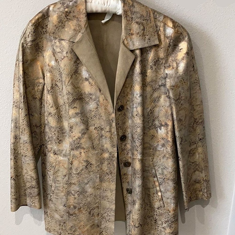 Leather reversible jacket